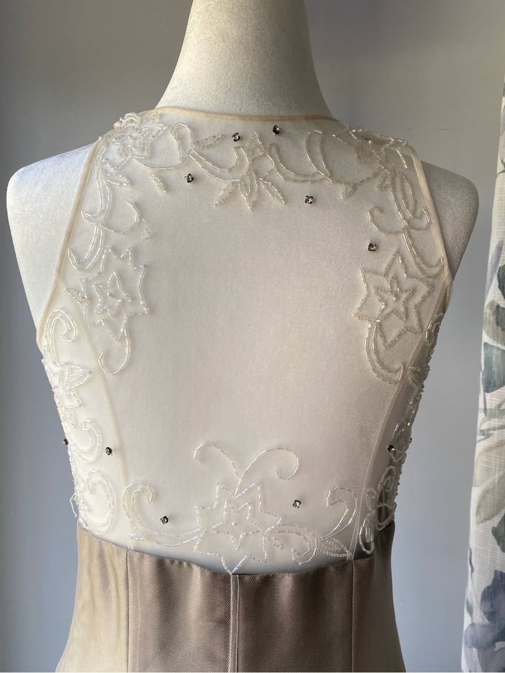 Vintage 90s Cache Ombré Floral Beaded  Whimsigoth Maxi Dress Y2K Prom Gown 8 - Picture 8 of 12